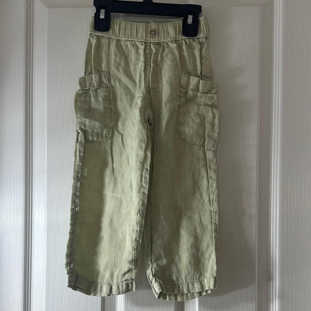 Zara Light Sage Cargo Pants for Kids